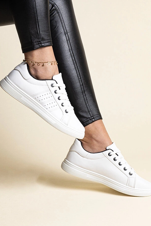 Białe sneakersy eko skóra Cathleen -...