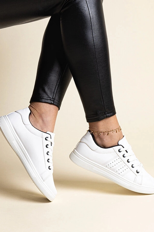 Białe sneakersy eko skóra Cathleen -...