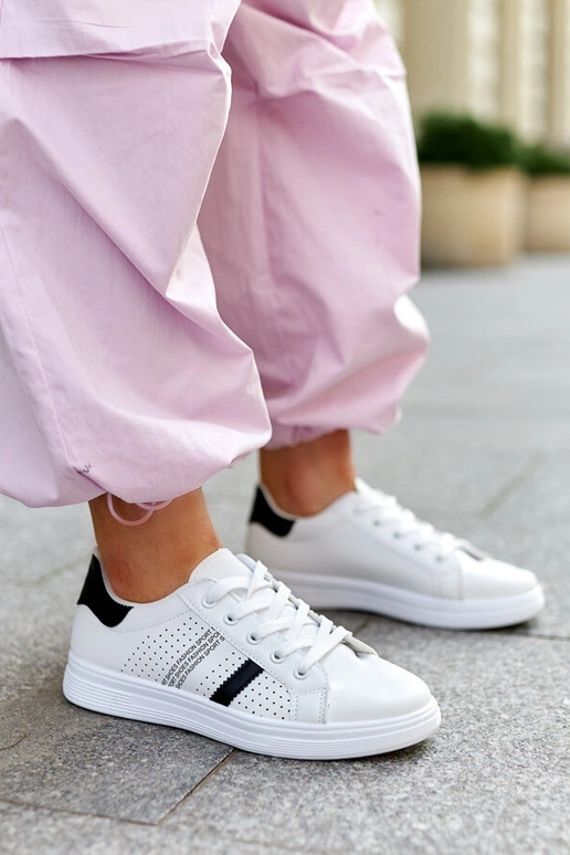 Biało-czarne sneakersy eko skóra Berdine
