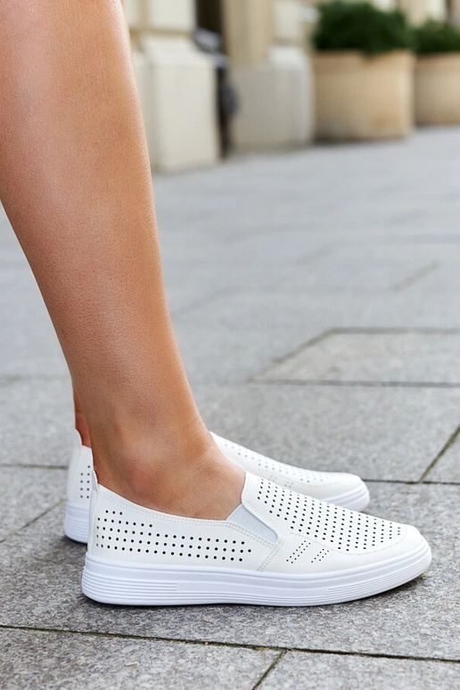 Beżowe ażurowe wsuwane tenisówki Dafina