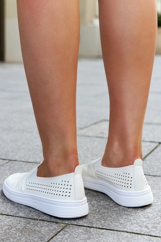 Beżowe ażurowe wsuwane tenisówki Dafina