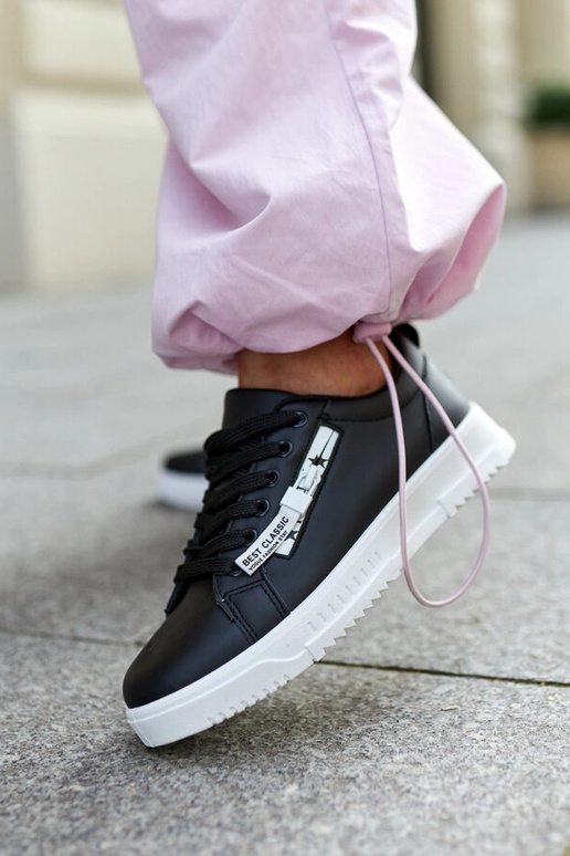 Czarne sneakersy eko skóra Brecht