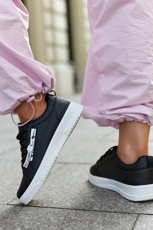 Czarne sneakersy eko skóra Brecht