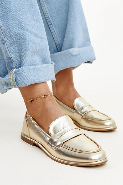 Złote klasyczne mokasyny Nasia Złote klasyczne mokasyny Nasia