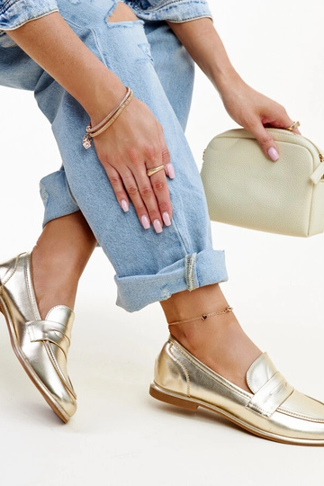 Złote klasyczne mokasyny Nasia 2