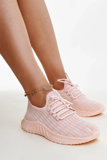 Różowe materiałowe sneakersy Milena