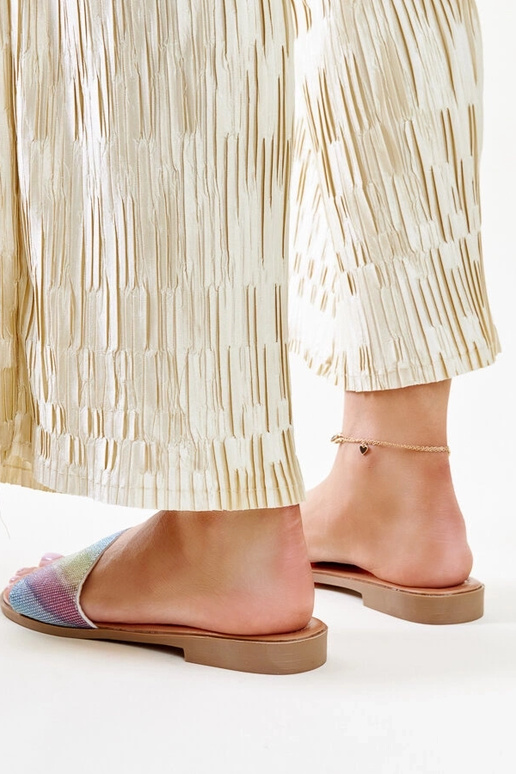 Wielokolorowe błyszczące klapki Anilsa