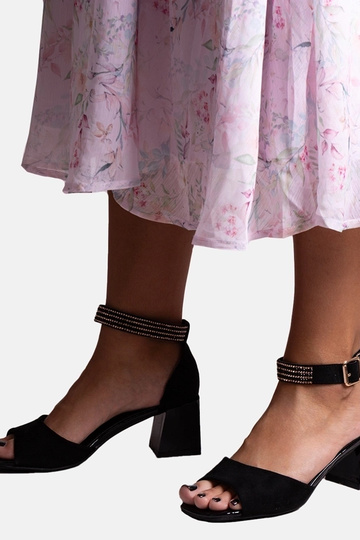 Black sandals on a block...