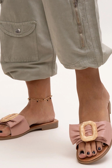 Black slippers with fur...