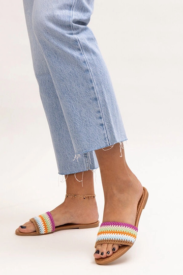 Black slippers with fur...