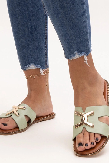 Black slippers with fur...