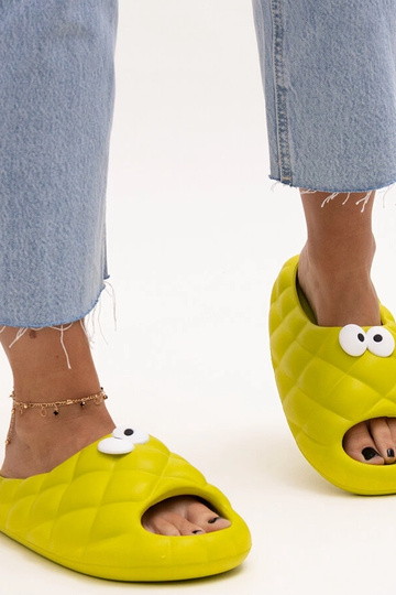 Black slippers with fur...