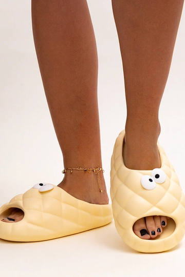 Black slippers with fur...