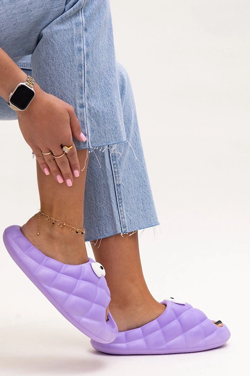 Fioletowe klapki piankowe z oczami...