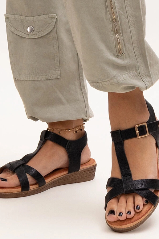 Black sandals on a block heel Millo