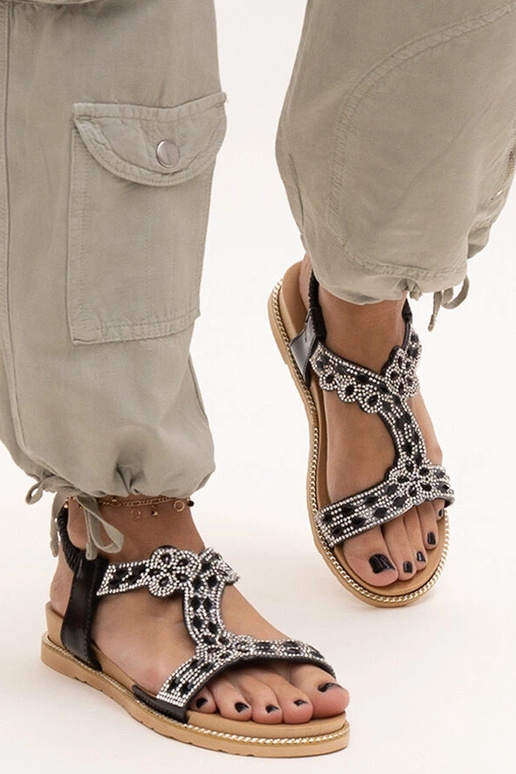 Black sandals on a block heel Millo