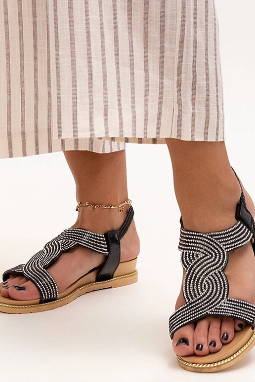 Black sandals on a block heel Millo