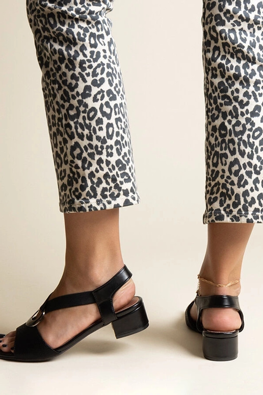 Black sandals on a block heel Millo