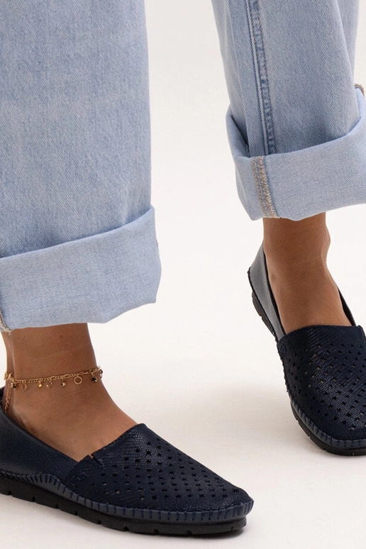 Granatowe skórzane półbuty Antonea