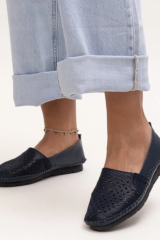 Granatowe skórzane półbuty Antonea