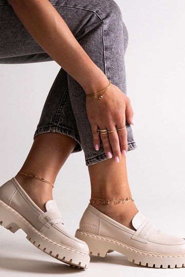 Beżowe skórzane półbuty Big... 2