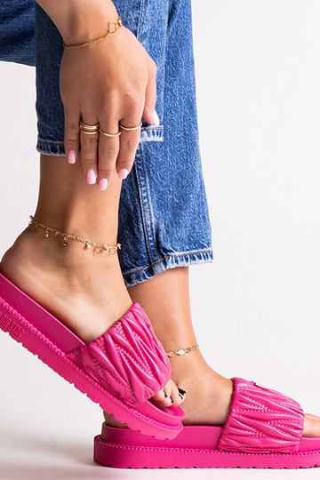 Beige slides with fur Adelma 2