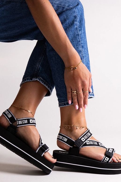 Czarne sandały  na platformie Big...