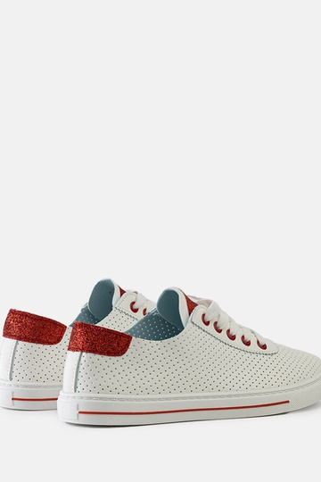 Trampki damskie białe perforowane sneakersy sznurowane Ruala 2