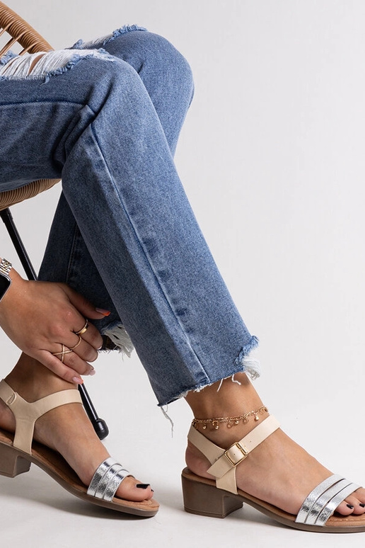 Black sandals on a block heel Millo