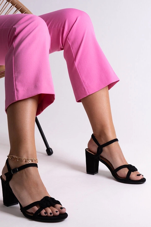 Black sandals on a block heel Millo