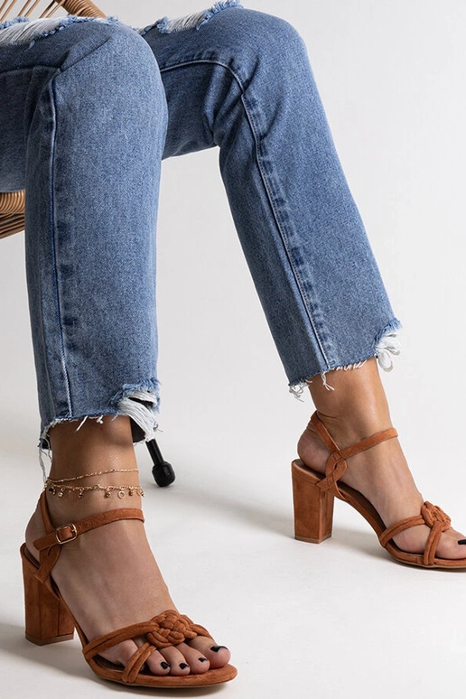 Black sandals on a block heel Millo