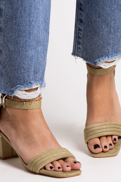 Black sandals on a block heel Millo