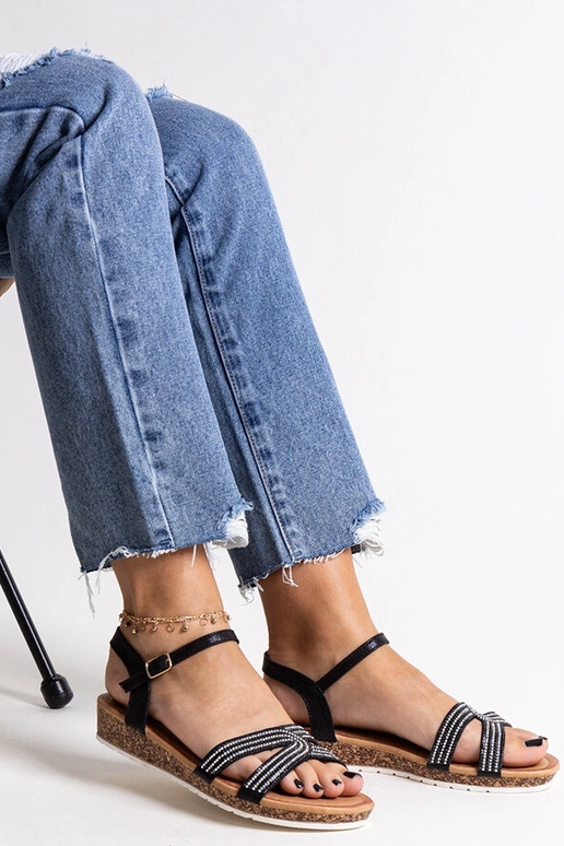 Black sandals on a block heel Millo