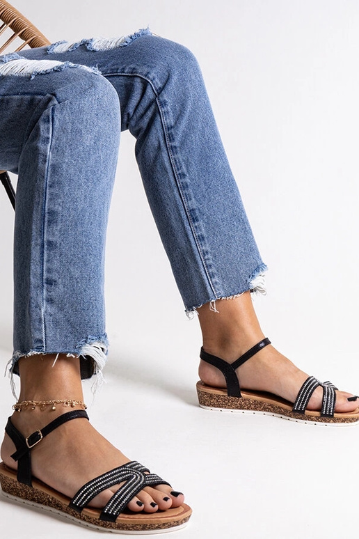 Black sandals on a block heel Millo