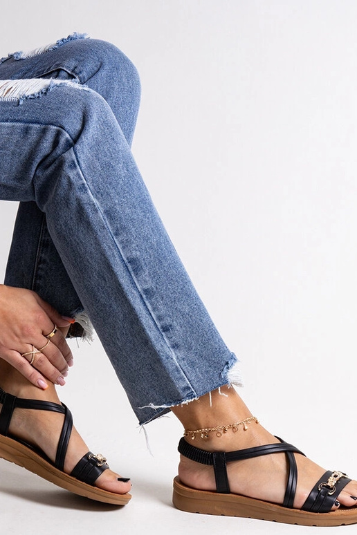 Black sandals on a block heel Millo