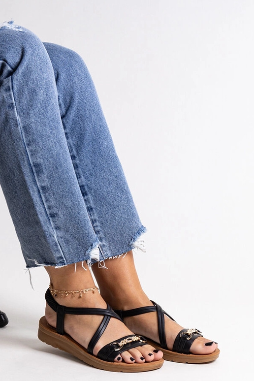 Black sandals on a block heel Millo