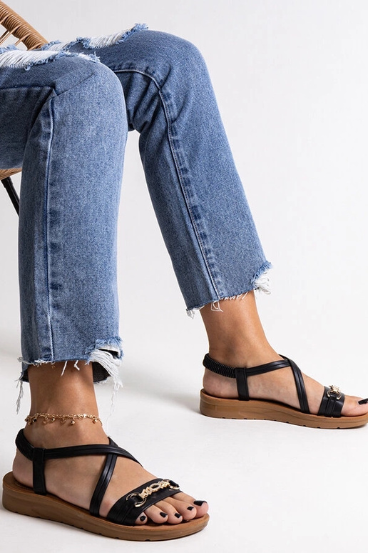 Black sandals on a block heel Millo