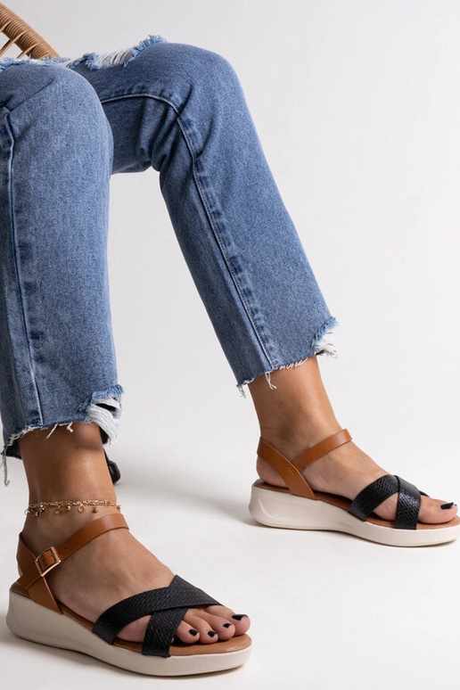 Black sandals on a block heel Millo