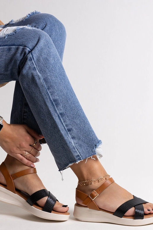 Black sandals on a block heel Millo