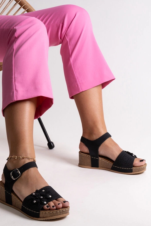 Black sandals on a block heel Millo