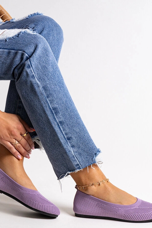 Fioletowe baleriny materiałowe Yafia