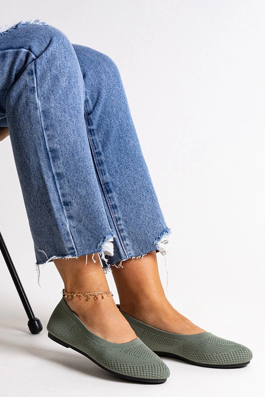 Zielone baleriny materiałowe Yafia Zielone baleriny materiałowe Yafia