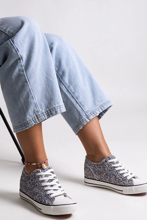 Czarne błyszczące wysokie trampki Jadwa