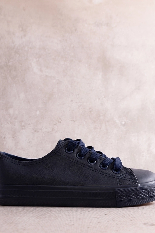 Granatowe trampki dziecięce z eco...