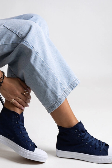 Granatowe wysokie trampki... 2