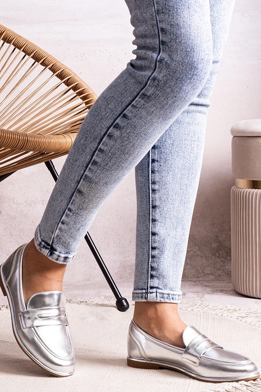 Srebrne mokasyny metaliczne Palinka Srebrne mokasyny metaliczne Palinka