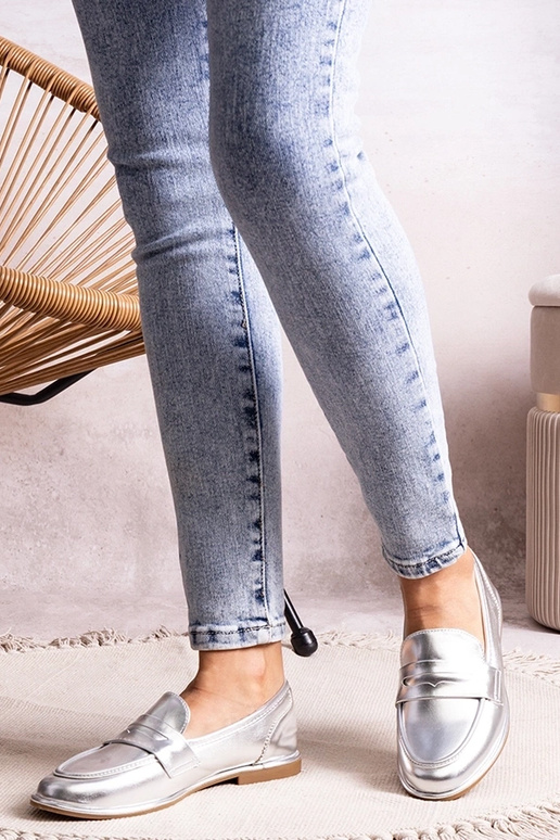 Srebrne mokasyny metaliczne Palinka Srebrne mokasyny metaliczne Palinka