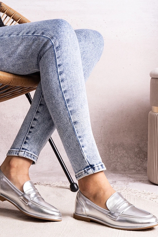 Srebrne mokasyny metaliczne Palinka Srebrne mokasyny metaliczne Palinka