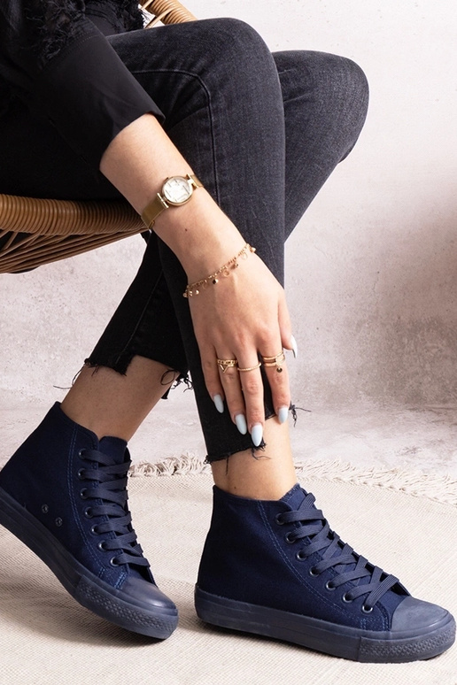 Granatowe wysokie trampki Rafife