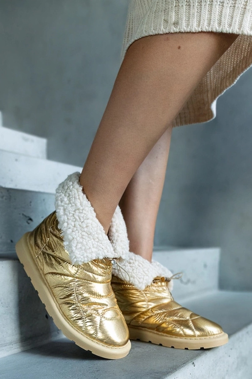 Złote ocieplane śniegowce ze...